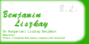 benjamin liszkay business card