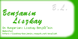 benjamin liszkay business card